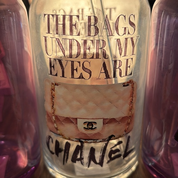 Fashion TUMBLERS WITH GLASS STRAW,purple left - Picture 2 of 3